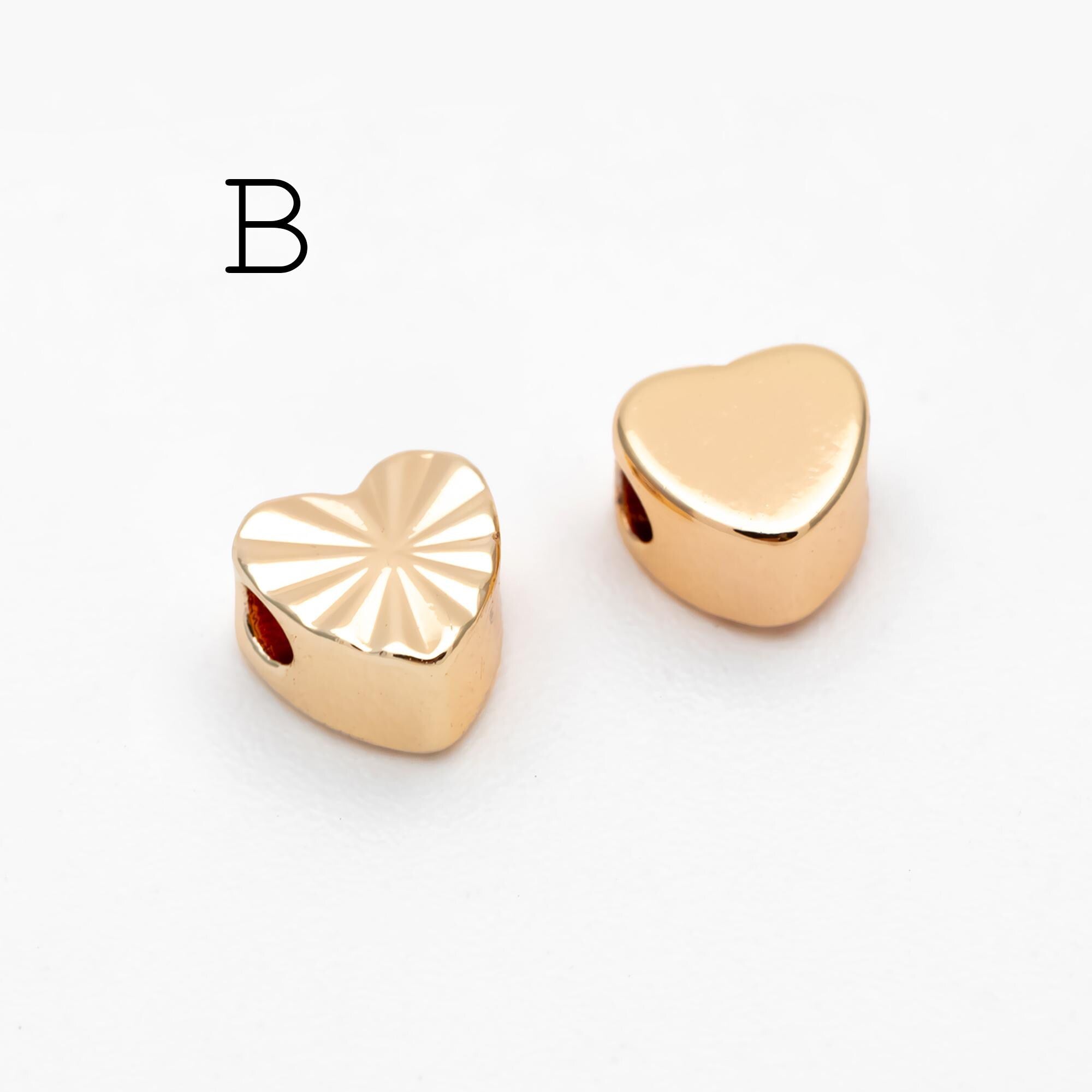 20pcs Gold Round Coin/ Heart/ Star/ Cross Spacer Beads , Real Gold plated Brass Spacer Beads (GB-1785)